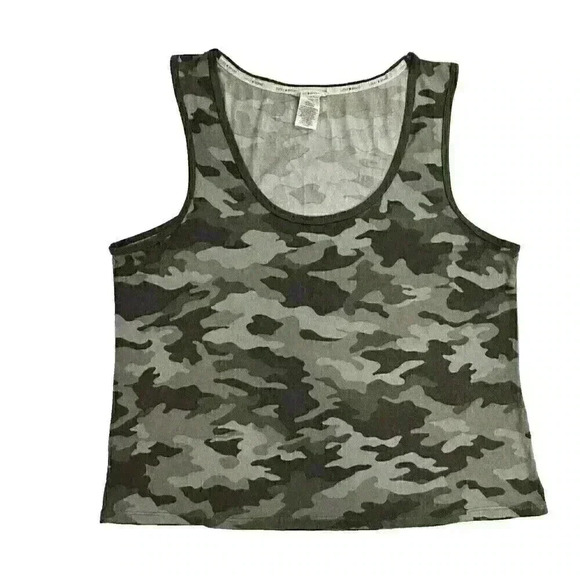 Lucky Brand Womens XXL Green Camo Soft Tank Top Poly/Spandex Stretch Lightweight - Picture 1 of 7